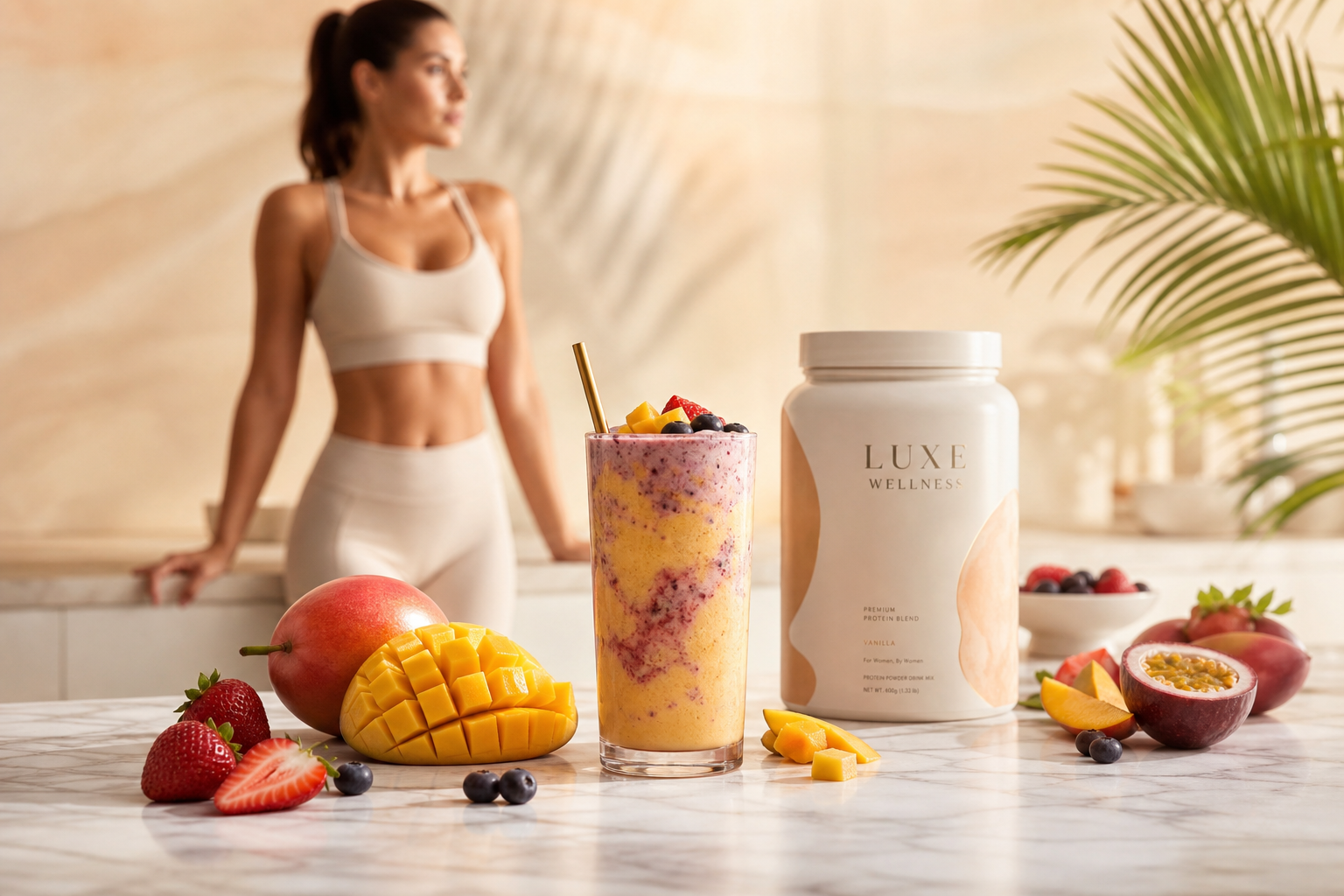 Batido de proteína FitBlendy con frutas frescas